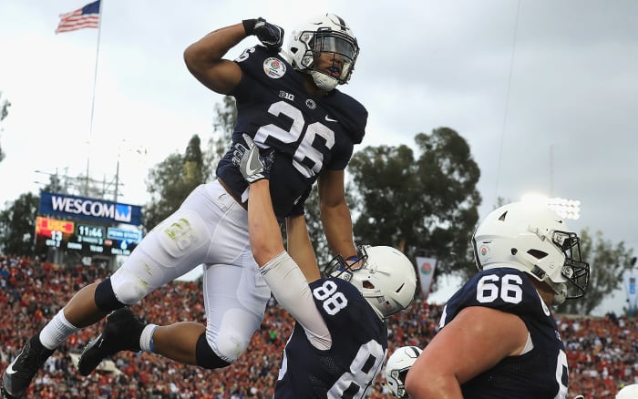Barkley set the table for his 2017 Heisman campaign with 249 total yards and three touchdowns in the Rose Bowl.